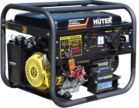 Бензиновый генератор с электростартером и блоком АВР Huter DY8000LXA