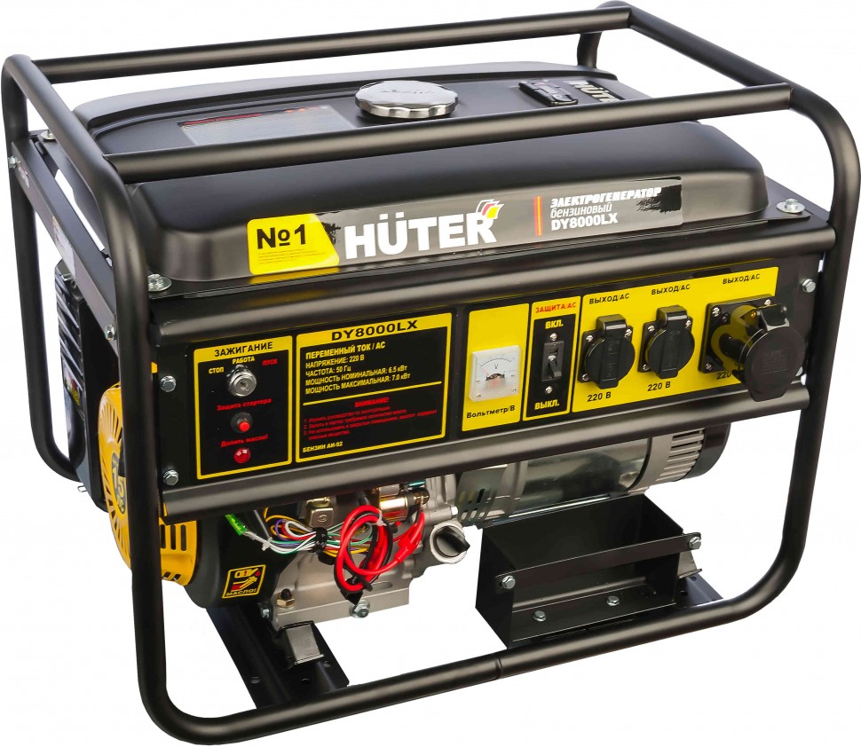 Бензиновый генератор с электростартером Huter DY8000LX