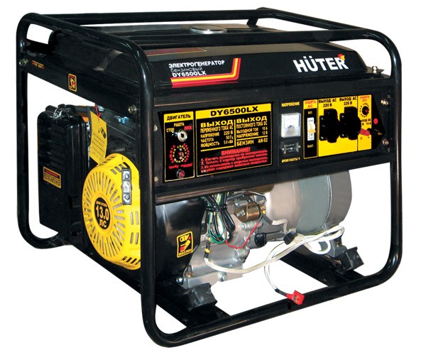 Бензиновый генератор с электростартером Huter DY6500LX